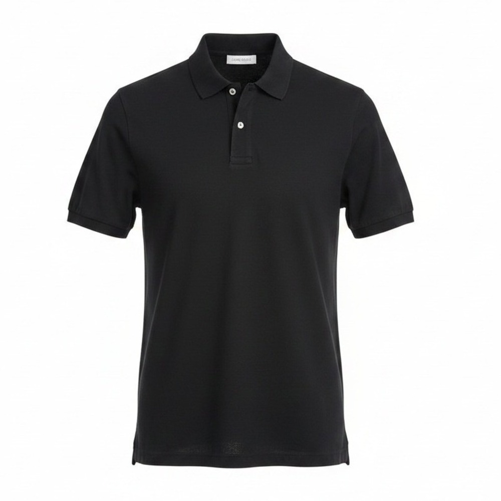 Diesel Cotton Raw Edge Seams Classic Black Snap Button Polo Shirt Medium